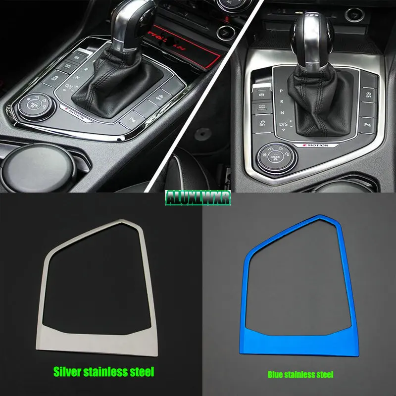 

Car NEW Stainless Steel style Stalls Decorative Panel Cover trim Case Sticker for Volkswagen VW Tiguan 2017 2018 Accessories 1PS