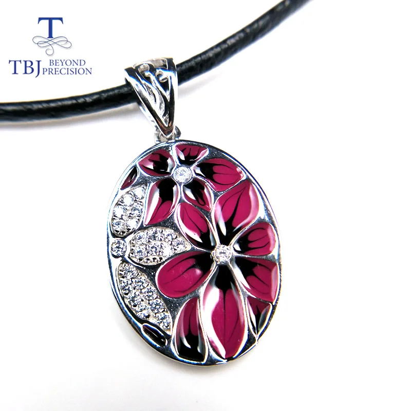 

TBJ,Enemal ethnic Pendants in 925 sterling silver trendy and fashion Pendants new design for ladies & women as anniversary gift
