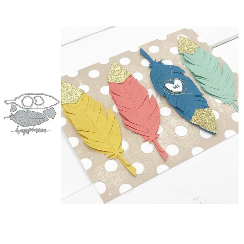 

New Design Metal Cutting Dies cut die flower feather decoration Scrapbooking Album Paper DIY Card Craft Embossing Die Cuts