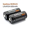 Soshine-batería LiFePO4 16340 RCR123, 3V, 600mAh, recargable, protegida, con caja de batería, 2 uds. ► Foto 2/6
