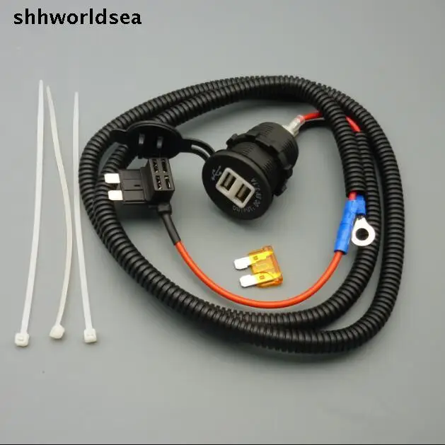 shhworldsea 1/5/50set 5V 3.1A out put mid fuse Car Cigarette Lighter