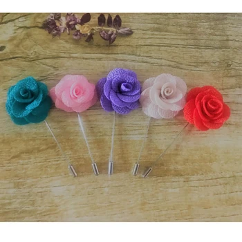 

Cheap 20Pcs/Lot Best Man Groom Boutonniere Cloth Rose Flower men buttonhole Wedding Party Prom Man Suit Corsage Pin Brooch