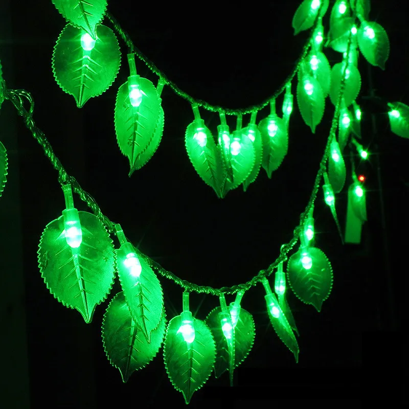 

10M 100 Leds String Light Green Leaves AC110V 220V Holiday Outdoor Decorative Lighting EU/US/AU/UK plug Waterproof 45