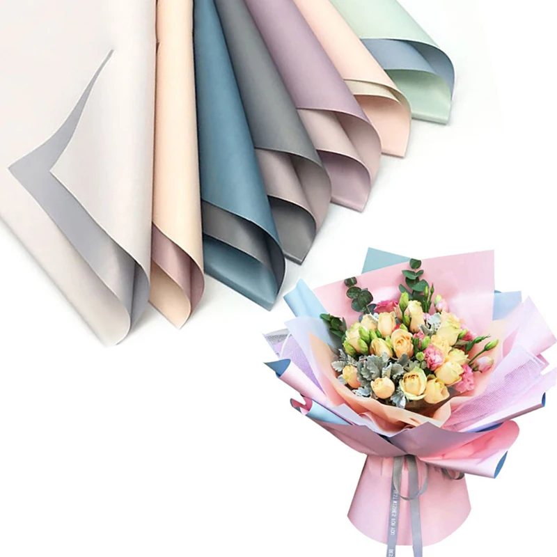 Waterproof Single Color Flower Korean Wrapping Paper Roll, 23.6 In*10.9 Yard