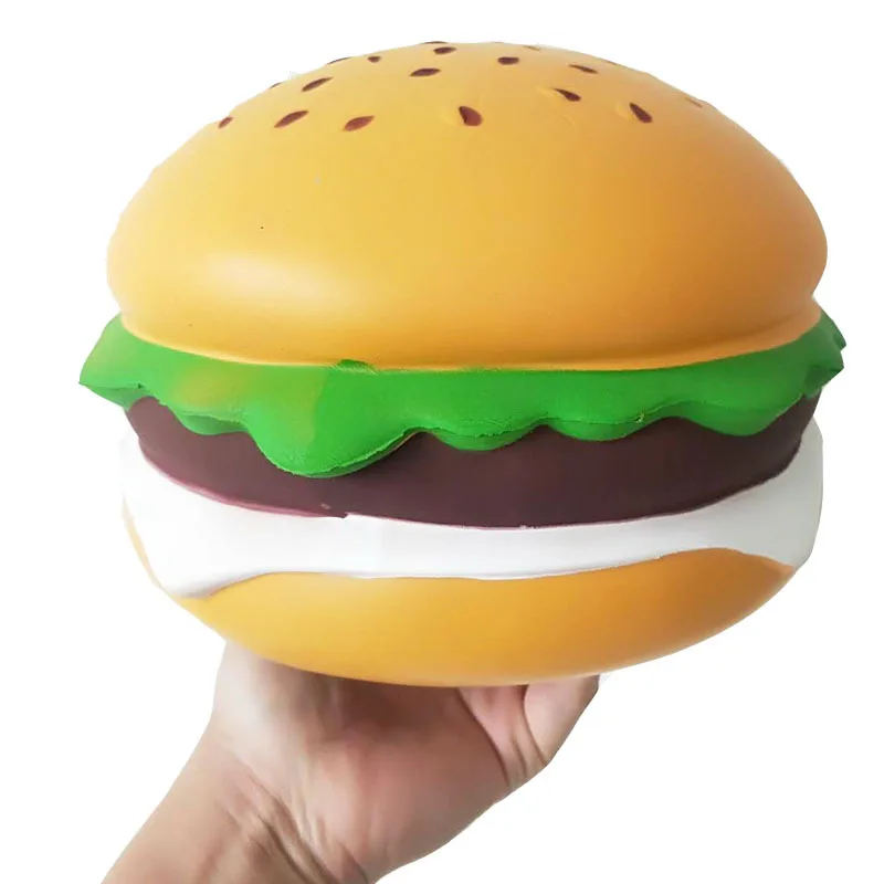 

2pcs lot rare squishy jumbo 23*16cm Sesame burger hotdog bread squishy toy slow rising toy Stress Reliever squeeze