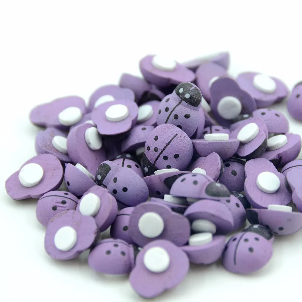 20Pcs Fashion Beatles Wooden Ladybird Wall Sticker Children Kids Painted DIY Craft Wedding Home Party Holiday Decoration