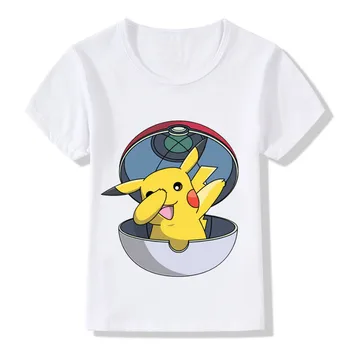 

Children Fashion Dabbing Pikachu Cartoon Design Funny T-Shirt Kids Anime Pokemon Go Clothes Boys Girls Summer Tops Tees,ooo5105