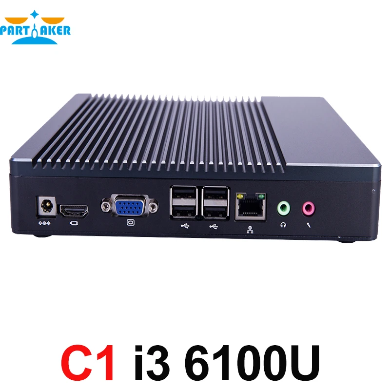 

Partaker Mini PC Windows 10 Micro Computer Windows 10 Fanless PC DDR3 With Intel Core i3 6100U WiFi Bluetooth