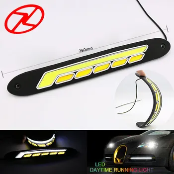 

2Pcs Flexible Auto LED DRL Daytime Running Light Waterproof COB White Color Day Light Yellow Color Fog Light Turning Signal 12v