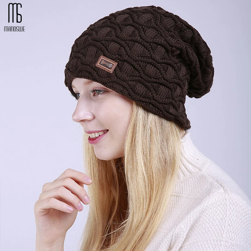 Женские зимние облегающие шапки теплые волнистый вязаный cappello лыжная шапочка