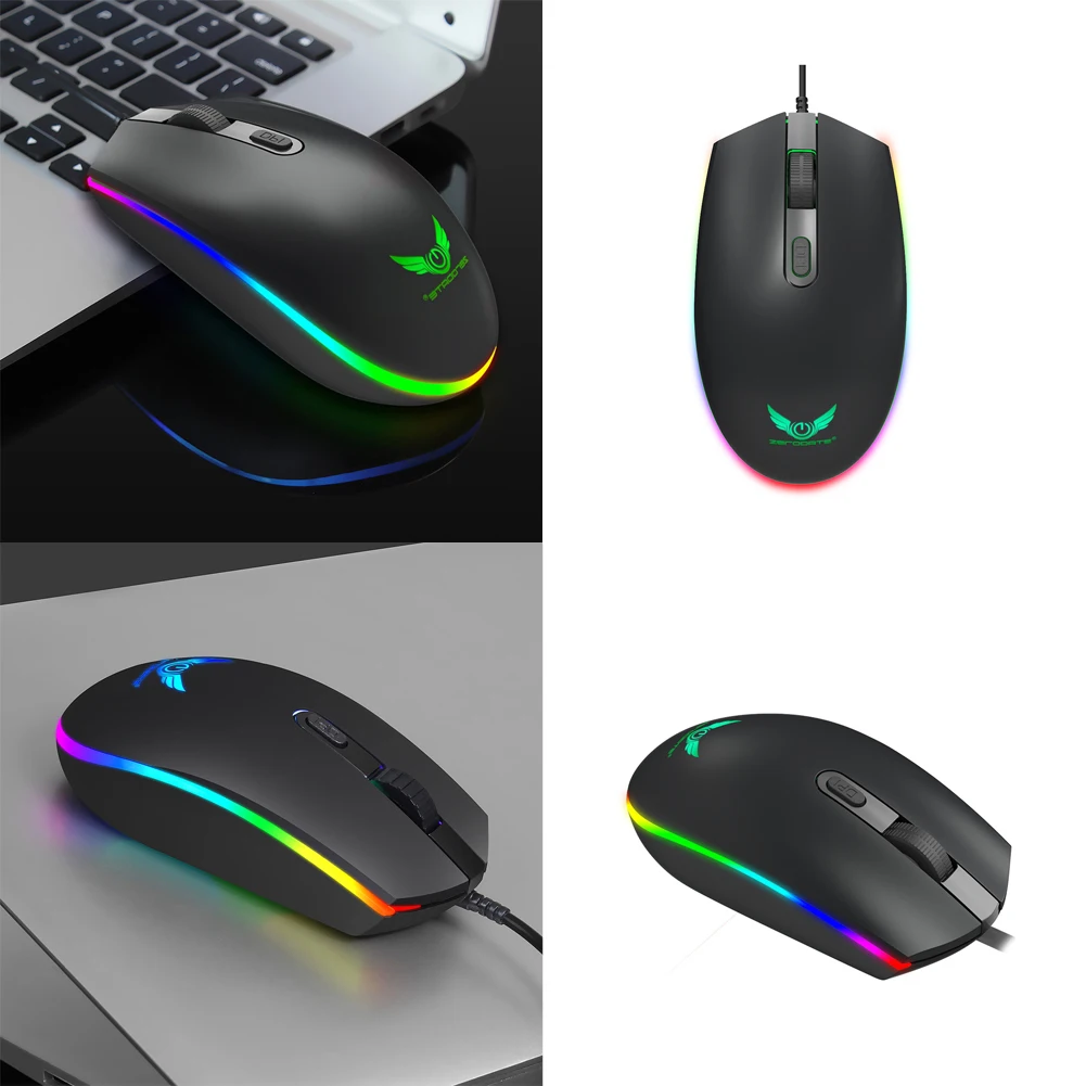 S900 подсветка RGB светодиодный эргономичная оптическая мышь 1600 dpi игровая мышь компьютер 4 кнопки USB Проводная мышь#0124