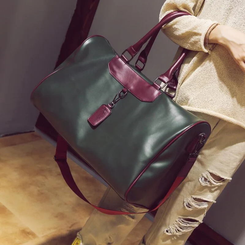 

Men Black handbag Women Travel Bag Waterproof PU Leather Large Capacity Travel Duffle Multifunction Tote Casual Crossbody Bags