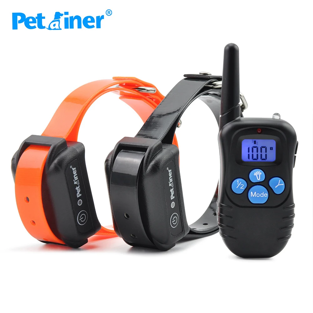 

Petrainer 998DBB-2 Remote Dog Training Electronic Rechargeable Waterproof Shock 300M Remote Control For Two Dogs Training Collar