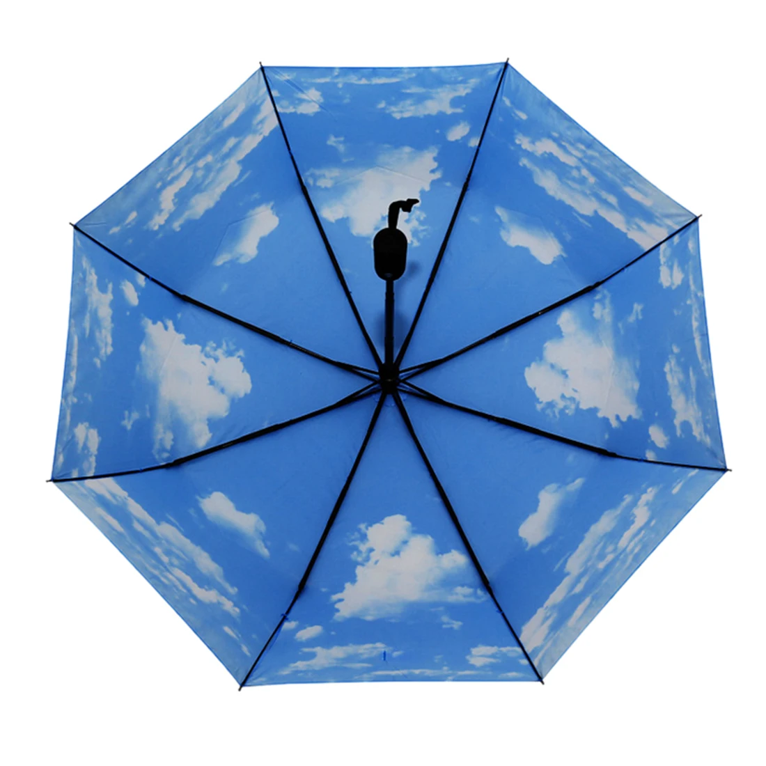 Полностью автоматический зонт с тремя складками голубое небо и белое облако зонт от солнца и дождя