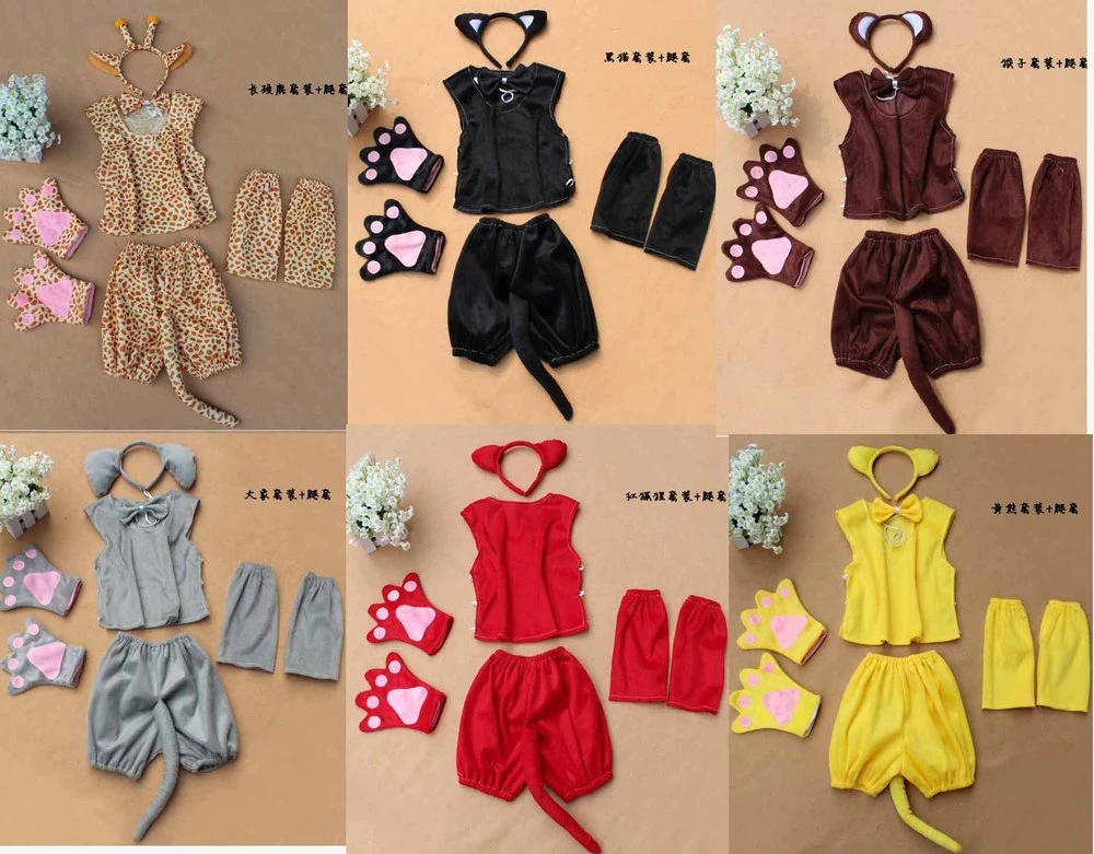 Freeshipping Children Animal Costume Wolf Frog Zebra Pig Dog Tiger Fox Leopard Monkey Headband Gloves Clothing Tie Leg Warmer Children Animal Costumes Costume Wolfwolf Costume Aliexpress
