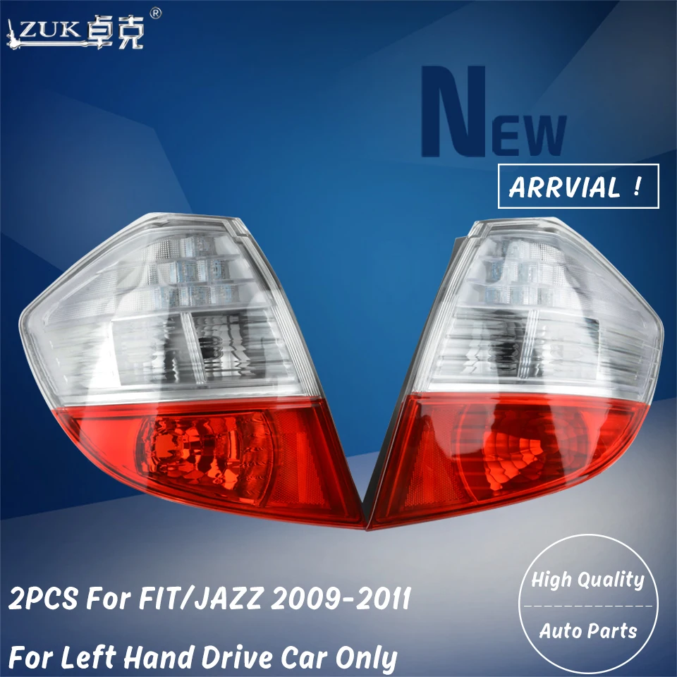 

ZUK 2PCS Tail Light Tail Lamp Rear Stop Light For HONDA FIT JAZZ 2009 2010 2011 GE6 GE8 Rear Brake Lamp For Left Hand Drive Only