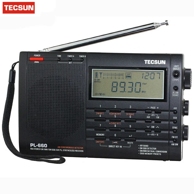 TECSUN PL-660 радио-приемник SSB VHF AIR Band Радио ресивер FM-/MW/SW/LW радио многодиапазонный двойной преобразования цифровой приемник