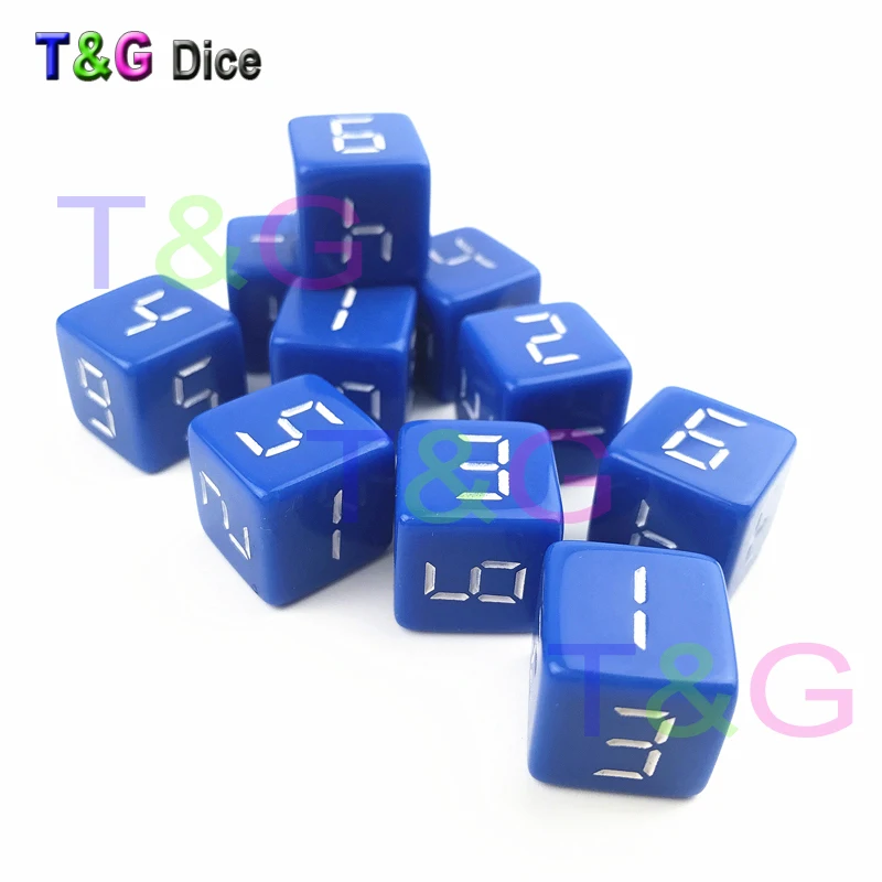 Clear Digital D6 Dice Set 16mm 10pcs/set for Entertainment/ Education