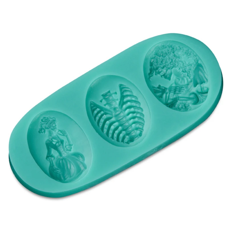 

Halloween scary human Silicone Fondant Soap 3D Cake Mold Cupcake Jelly Candy Chocolate Decoration Baking Tool E814