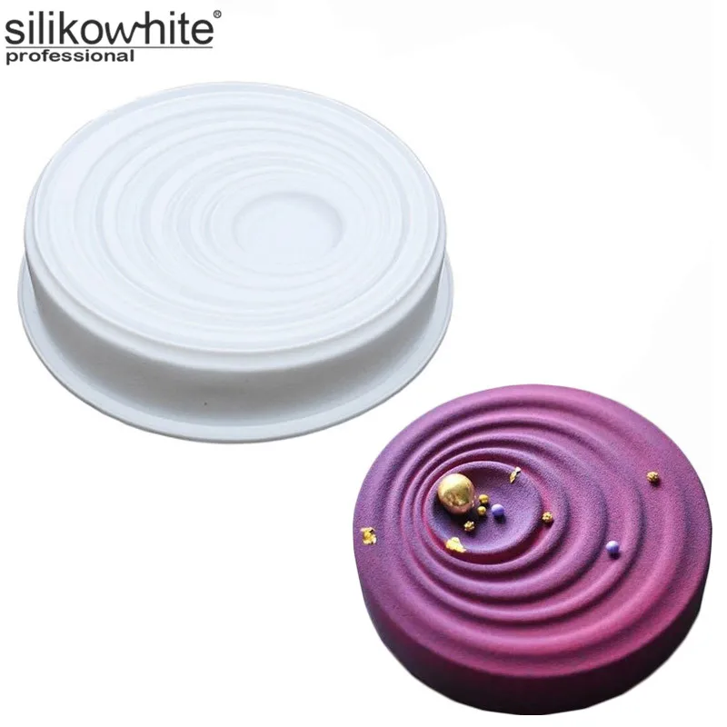 Image The New 1PC Corrugated Large Disc Shape Cake Mousse Dessert Silicone Cake Mold Family Fun Baking Tools Baking Pan Non Stick