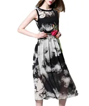 Entworfene Schwarz Oansatz Tee Länge Prom Kleider Sleeveless mit Muster Cocktail Homecoming Party Kleider vestido de festa