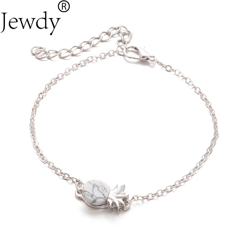 

Jewdy naturn stone bracelets women bracelet pineapple charms for women fashion Bijoux