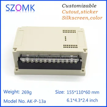 

4 pieces junction box electronics din rial enclosures with connectors Black color switch housing case 155*110*60mm