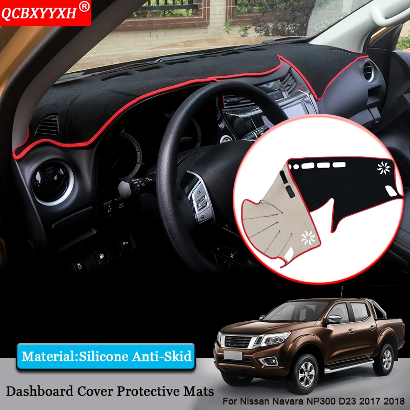 

Car Styling Dashboard Avoid Light Pad Polyester Instrument Platform Cover Protective Mats For Nissan Navara NP300 D23 2017 2018