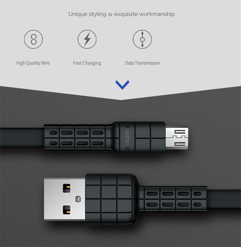 Remax USB кабель для передачи данных плоский металлический кабель для зарядки 2.4A прочный кабель для быстрой зарядки для xiaomi samsung для iPhone 6 6 S 7 8 iPhone x