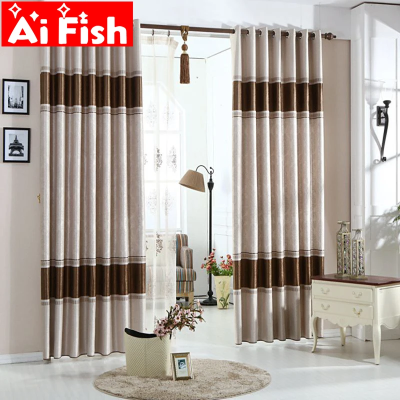 

European White Tulle Embossed Cationic Semi-blackout Curtain Fabric Coffee Jacquard Physical Cloth For Living Room DF033-40