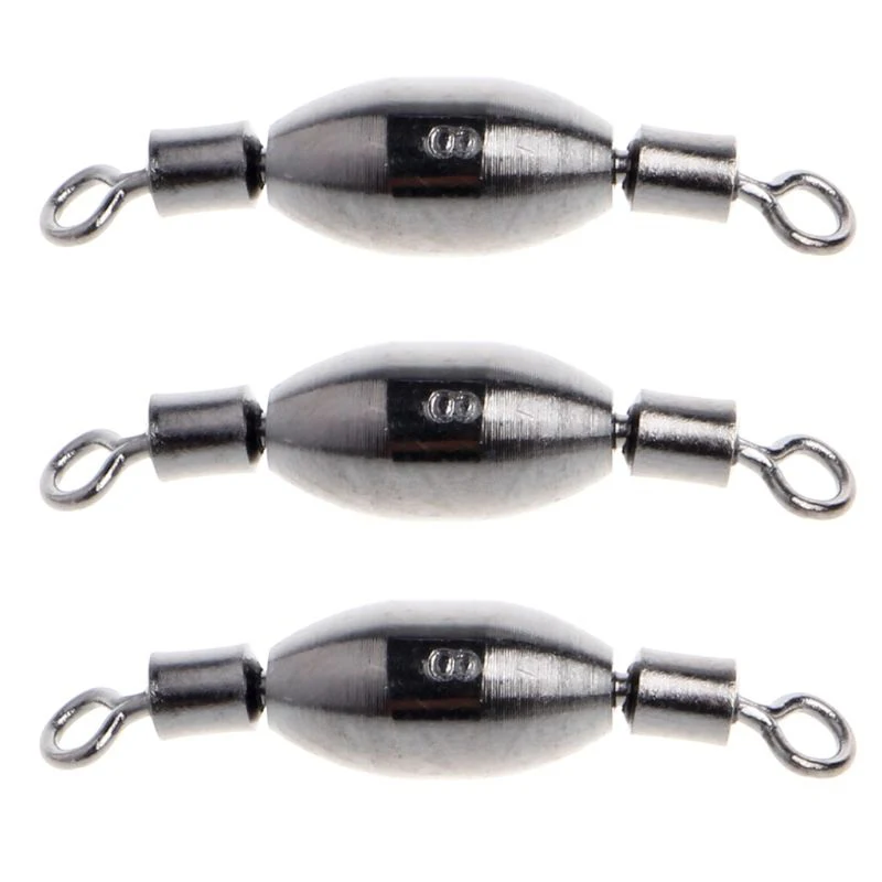 

3pcs Fishing Sinker Swivels Rolling Lead Counterweight Tackle Accessories 10size