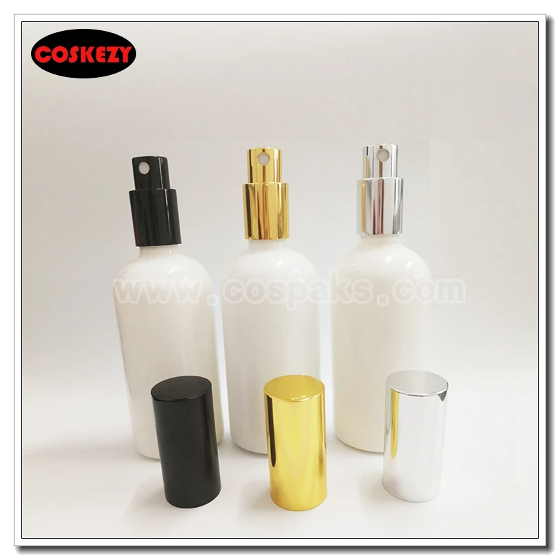 PBY21-100ml White Glass Pefume Pump Bottles1