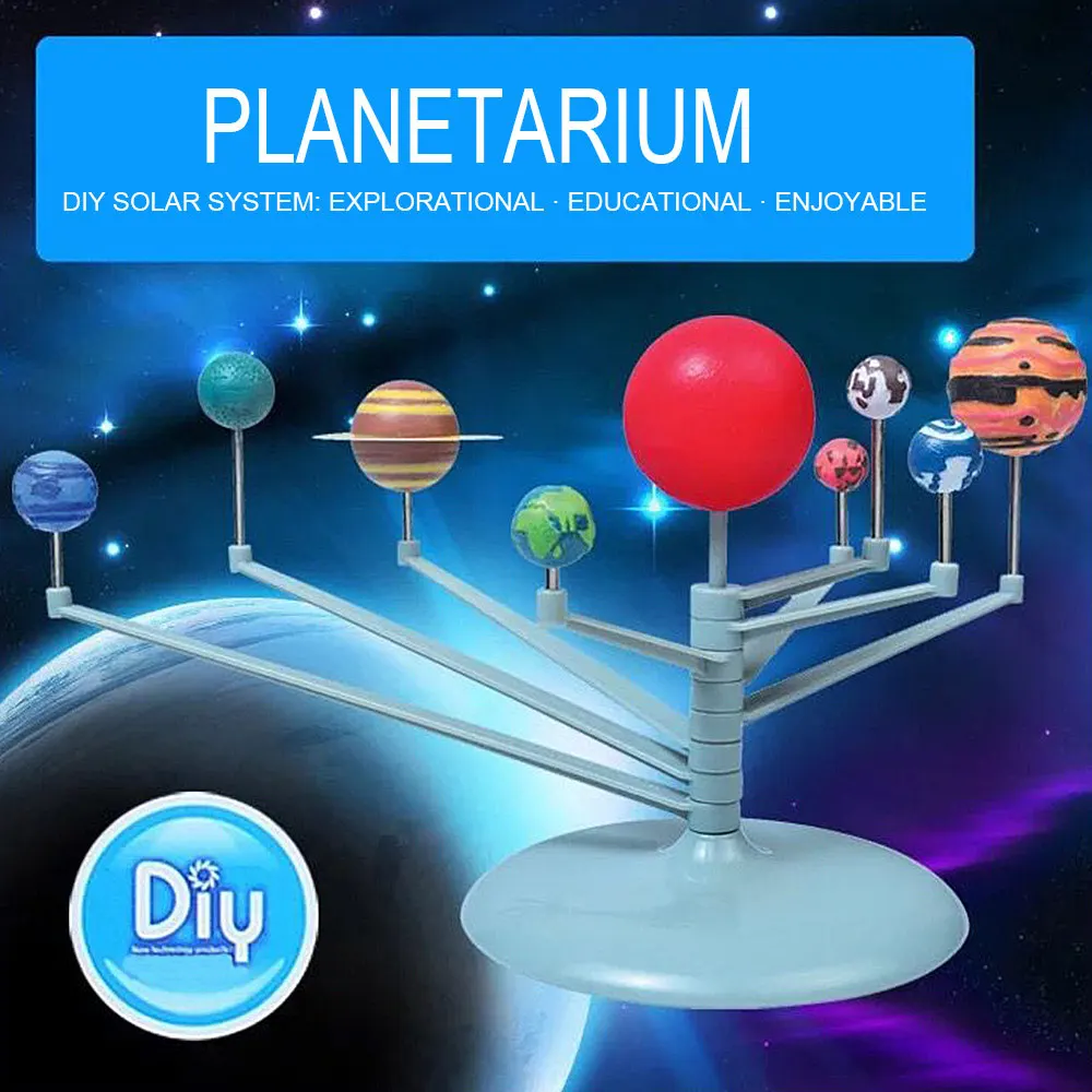 Us 715 49 Off21cm Diy 3d Simulation Model Solar System Nine Planets Toy Scale Plastic Explore Geography Universe Educational Toys For Kids In