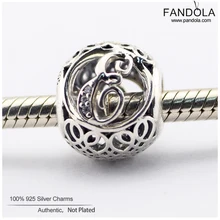 925 стерлингового серебра старинная буква E подвески бусины DIY ювелирных изделий для оригинальной Подвески Браслет Berloque