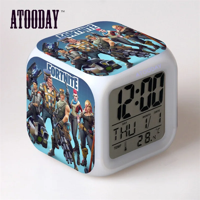

Alarm Clock Led Light 7 Color Change Orologio Digitale Saat Klok Table Plastic Digital Vintage