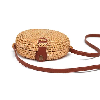 

Fashion Shoulder Bag Straw Solid Woven Rattan Straw Shoulder Bag Beach Women Hollow Crossbody Bags