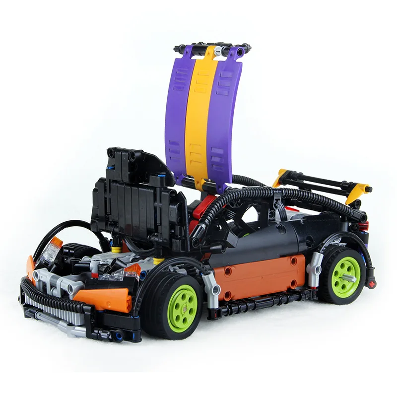 Дешево 640 шт совместимы со строительным блоком Technic MOC 6604 хэтчбек тип RC модель автомобиля строительные блоки кирпичи игрушки