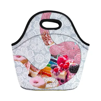 

THINK Stomach and Food Originality pattern Insulated Thermal Lunch Box Keep Warm Lunch Bags for Women School Lunch Box Customize