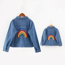 Family Clothing Matching Mother Daughter Coat Denim Jackets for Girls Brother Sister Jackets mom and daughter Son Outerwear ins fashion houndstooth winter coats for mother and daughter clothes england style women and girls jackets family christmas clothing