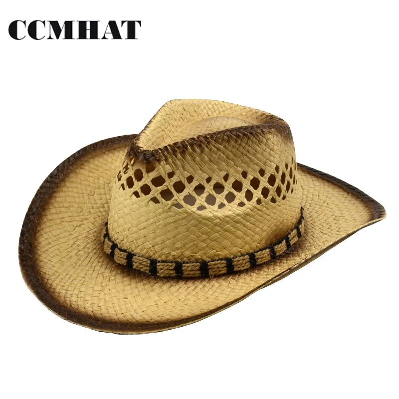 Adult Cowboy Hats 2017 Fashion Hollow Women's Cowboy Hats Summer Hemp