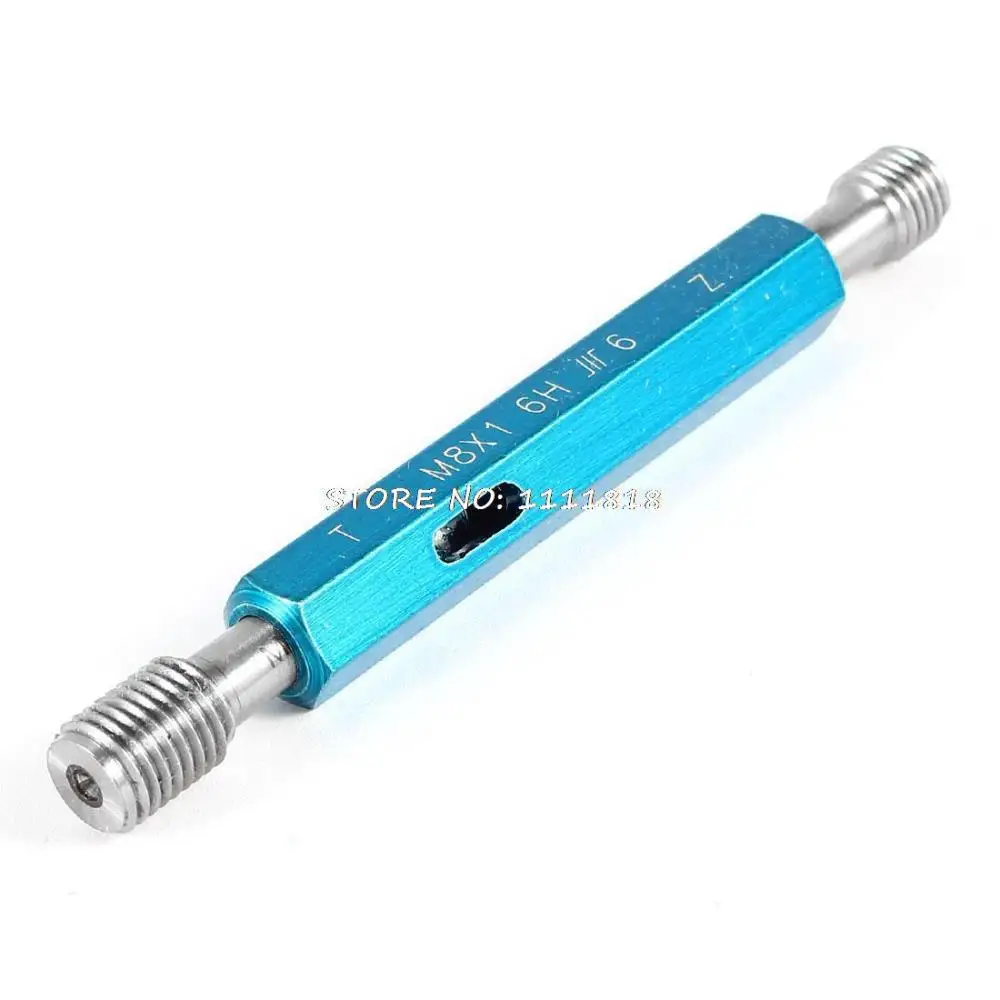 M8 x 1 6H Metric Steel Double End Hex Handle Thread Plug Gage Gauge
