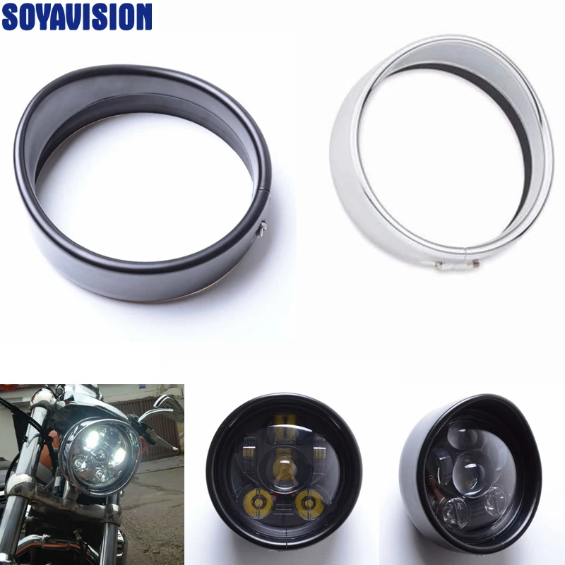 5.75 inch Visor Style Headlamp Trim Ring For Harley Dyna XL883 XL1200