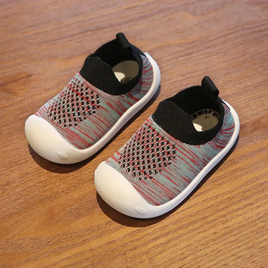 Toddler Infant kids shoes boys casual Baby Girls Boys Striped Mesh Sport Run Sneakers Casual Shoes baby sneakers newborn#WSA - Цвет: Черный