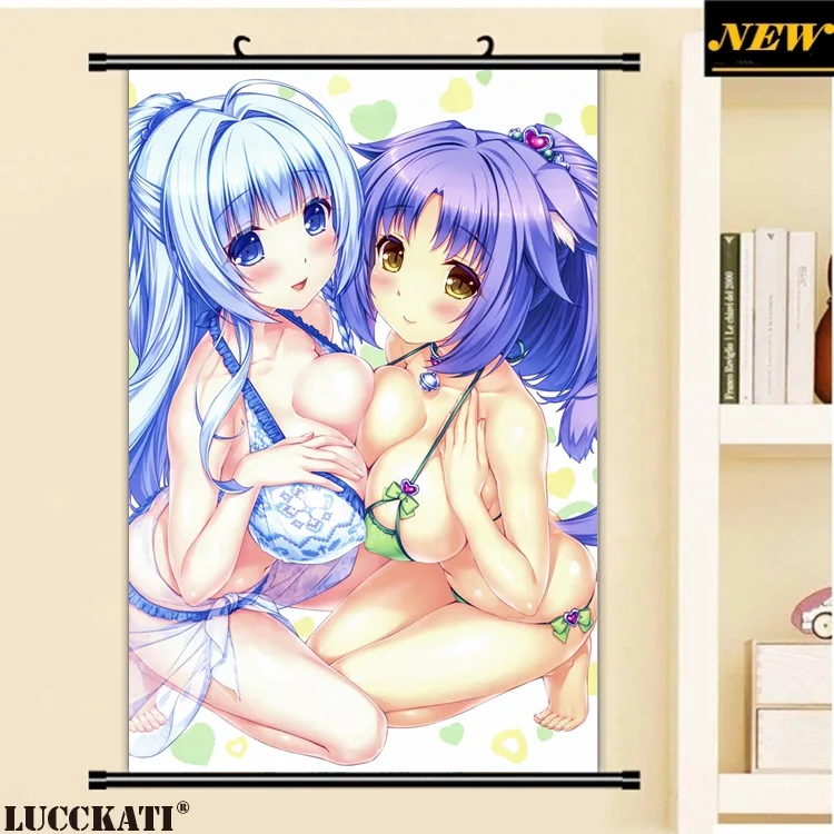 40X60 см Neko Para nekopara животные уши nekomimi хвост соски лоли мультфильм аниме Настенная картина Фреска плакат прокрутки холст живопись