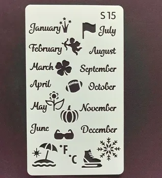 

Month Ruler Craft Hollow Layering Stencils For Wall Painting Scrapbooking Stamp Album Decorative Bullet Journal Stencil