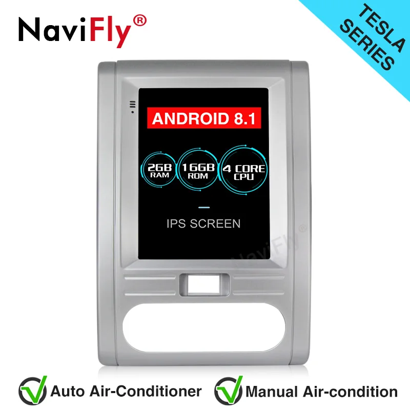 

NaviFly Tesla Style IPS Screen Android 8.1 Car GPS Navigation Radio for Nissan X-TRAIL 2008-2012 with WIFI Mirror Link 1024*768