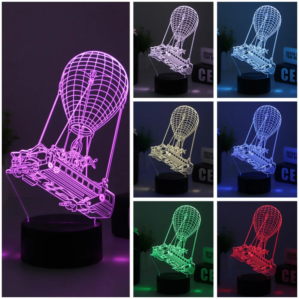 Fortnit игра 3D лампа боевой автобус RGB настроения 7 цветов световая база воздушный