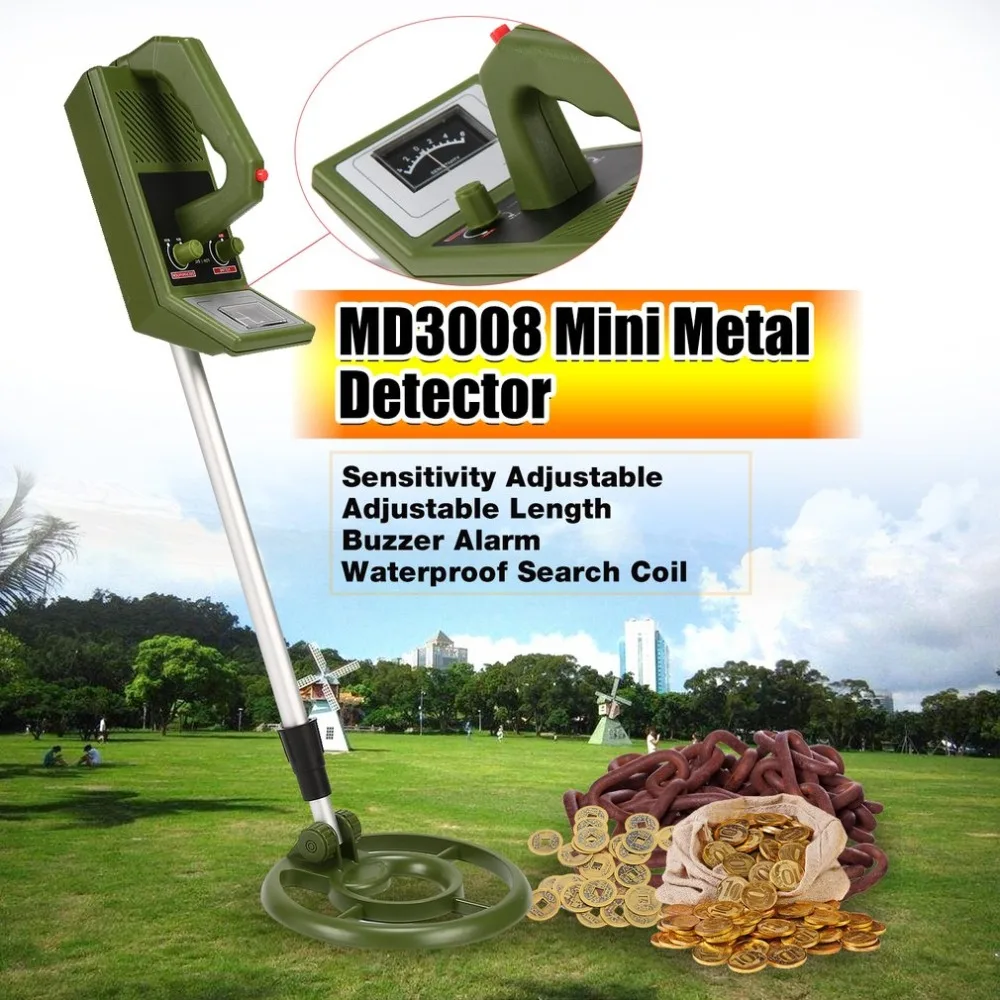 

MD3008 Professional Portable Mini Underground Metal Detector Handheld Treasure Hunter Gold Digger Finder Length Adjustable