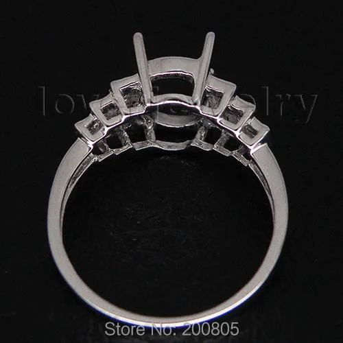 Винтажное овальное кольцо 10x8 мм 14kt из белого золота 0.21ct с бриллиантами для помолвки