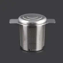 1 шт. многоразовая нержавеющая сталь чайная корзинка для заварки сетчатый фильтр 2 ручки